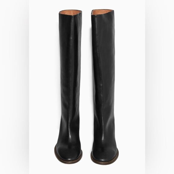 NWOB COS Leather Block Heel Knee-High Pull On Boots in Black SOLD OUT EU38/ US7 - Picture 5 of 16